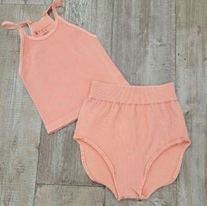 FREE PEOPLE 2 PC. Bundle Happiness Run Top & Short Set M/L Peach Melon Orange